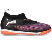 Puma - Bota de fútbol Future 8 Match Turf + Mid Niño, Unisex, Black-White-Glowing Red, 1 UK