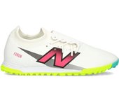 New Balance - Bota de fútbol Furon Dispatch Turf V7+, Unisex, White-Core Black-Better Scarlet, 11 USA
