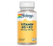 Solaray VITAMINA D3 Y K2 60 Cápsulas Vegetales