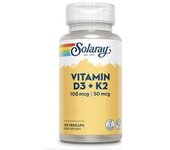 Solaray Vitamin D3 + K2 120 VCaps