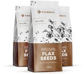 FutuNatura 3x Semillas de lino, en total 750 g