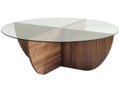 Dmora Mesa de café efecto madera nueces 90x90  cm