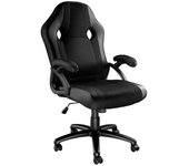 Tectake Silla de oficina goodman poliuretano negro