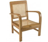 MACABANE Sillón de madera de mindi y rejilla marrón