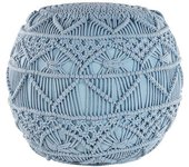 Beliani Puf macramé algodón azul 40 cm 40 cm 40 cm