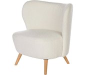 Koketto Home Sillón blanco borreguito y patas de madera.