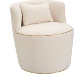 Mauro Ferretti Sillón de tela blanca y dorada cm 63x68x69