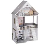 AIYAPLAY Casa de muñecas gris 53.5 x 29.1 x 85.3 cm