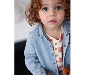 VERTBAUDET Camisa vaquera con automáticos personalizable para bebé doble stone