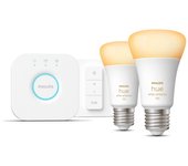 Philips Hue White Ambiance Kit de inicio: 2 bombillas inteligentes E27 (1100) + regulador de intensidad