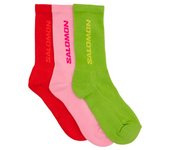 Calcetines de trail salomon everyday crew 3-pack flame scarlet/da