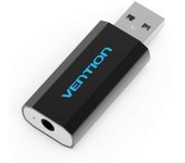 Tarjeta de Sonido Vention VAB-S15-B USB Aluminio Negro Jack 3.5mm Niquelado