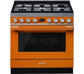 Smeg Portofino CPF9GPOR Cocina de Gas 6 Zonas + Horno Pirolítico Naranja
