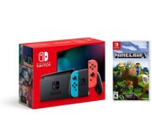 Nintendo Pack Switch Azul Neón/Rojo Neón + Minecraft: Nintendo Switch Edition
