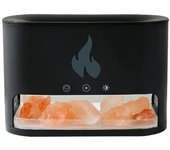 Klack Humidificador y Difusor de Aromaterapia con Sal de Cristal Efecto Llama y Ultrasónico Negro