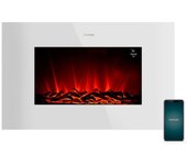 Cecotec ReadyWarm 3590 Flames Connected White Chimenea Eléctrica WiFi 2000W con Mando a Distancia