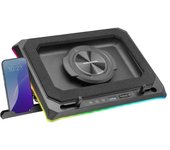 Mars Gaming Mnbc-ultra Base Refrigeradora Y Stand Para Portátiles Hasta 18" Rgb 5 Posiciones Negro