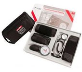 Kit: Tensiómetro anaeroide metálico + fonendoscopio aluminio, una campana + 3 brazaletes (niño, adulto y obeso) P-130
