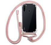 Cool Funda Transparente con Cordón Rosa para Xiaomi Redmi Note 8 / Note 8 2021