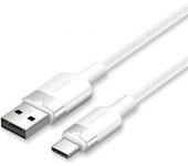 Cable USB-C Vention CTNWH 2.0/60W/3A/480Mbps/2m Blanco Trenzado Niquelado
