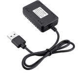 Cargador de batería Wltoys 7.4V 2000mAh con cable de carga USB rápido para los modelos de coches RC 12428 124018 124019