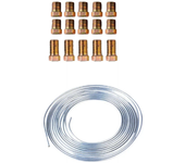 Bobina de 25 pies de longitud de tubería de freno de acero zincado de 3/16"OD con kit de accesorios de repuesto de 15 ac