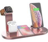 Cargador inalámbrico Qi 4 en 1 Cargador de teléfono Cargador de relojes Cargador de auriculares para teléfonos inteligen