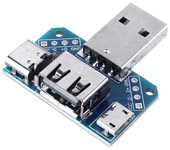 Placa de adaptador USB de 3 piezas macho a hembra Micro Type-C 4P 2.54mm USB4 Convertidor de módulo