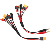 Cable adaptador de cargador de enchufe Banana de 20 cm 20AWG 4.0 mm a XT60 XT30 DC5.5 T para cargador IMAX B6 ISDT