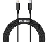 Cable Baseus CATLYS-A01 2m USB A a USB C/Lightning 20W Negro carga rápida PD