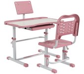 Zonekiz Juego De Escritorio Y Silla Para Niños 80x49,5x82-104 Cm Rosa Y Blanco