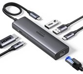 Hub Ugreen 6 en 1 USB-C HDMI 4K@60Hz 2xUSB-A 3.2 USB-C 3.2 RJ45 Gigabit PD 100W