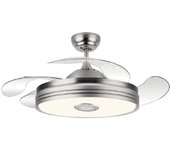 Fabrilamp Matanuska Ventilador de Techo Bluetooth con Luz LED y Mando 32W Níquel