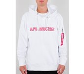 Alpha RBF Moto sudadera con capucha - Blanco Rojo (S)