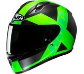 HJC C10 Tez Casco - Negro Verde (L)