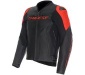 Dainese Racing 5 Chaqueta de cuero para moto - Negro Rojo (50)