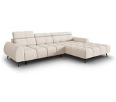 Micadoni Home Sofá esquinero eléctrico 5 plazas de tejido estructural beige claro