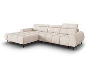 Micadoni Home Sofá esquinero eléctrico 5 plazas de tejido estructural beige claro