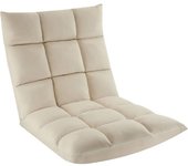 Tectake Sillón de suelo con respaldo 2 en 1 terciopelo 108x57x13,5 cm beige