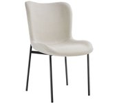 Tectake Silla de comedor tejido acolchado 54 x 62 x 90 cm blanco roto/negro