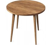 Hogar24 Mesa misuri redonda de cocina o café, madera maciza natural encerado