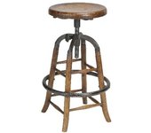 Signature Taburete de bar de roble macizo y metal con altura regulable - a66 cm