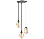 Wonderlamp Lámpara colgante con 3 esferas ámbar regulables en altura máx. 100cm