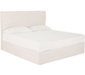 Decowood Cama con canapé desenfundable de lino blanca para colchón 160x200cm