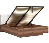 Petits meubles Cama canapé 160x200 con somier incluido estratificado blanco marrón