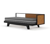 ID Kids Cama de nido con colchones madera maciza  negro y avellana 90x200 cm