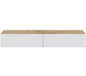 Calicosy Mueble tv suspendido 2 abatibles y 2 estantes l180 cm - efecto madera