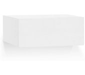 Decowood Mesita de noche de madera maciza flotante en tono blanco de 40x15cm