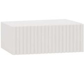 Decowood Mesita de noche de madera maciza flotante en tono blanco de 40x15cm