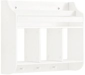 SoBuy Librería infantil de pared con 3 estantes y 3 ganchos madera blanco